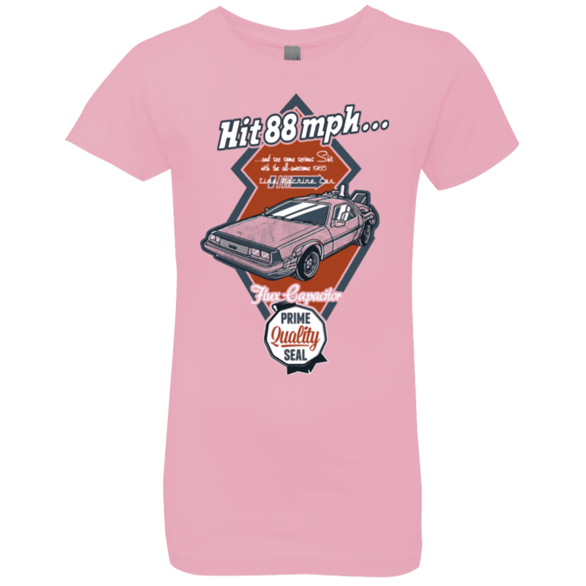 T-Shirts Light Pink / YXS Time Machine Car Girls Premium T-Shirt