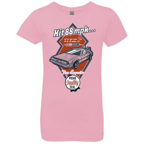 T-Shirts Light Pink / YXS Time Machine Car Girls Premium T-Shirt