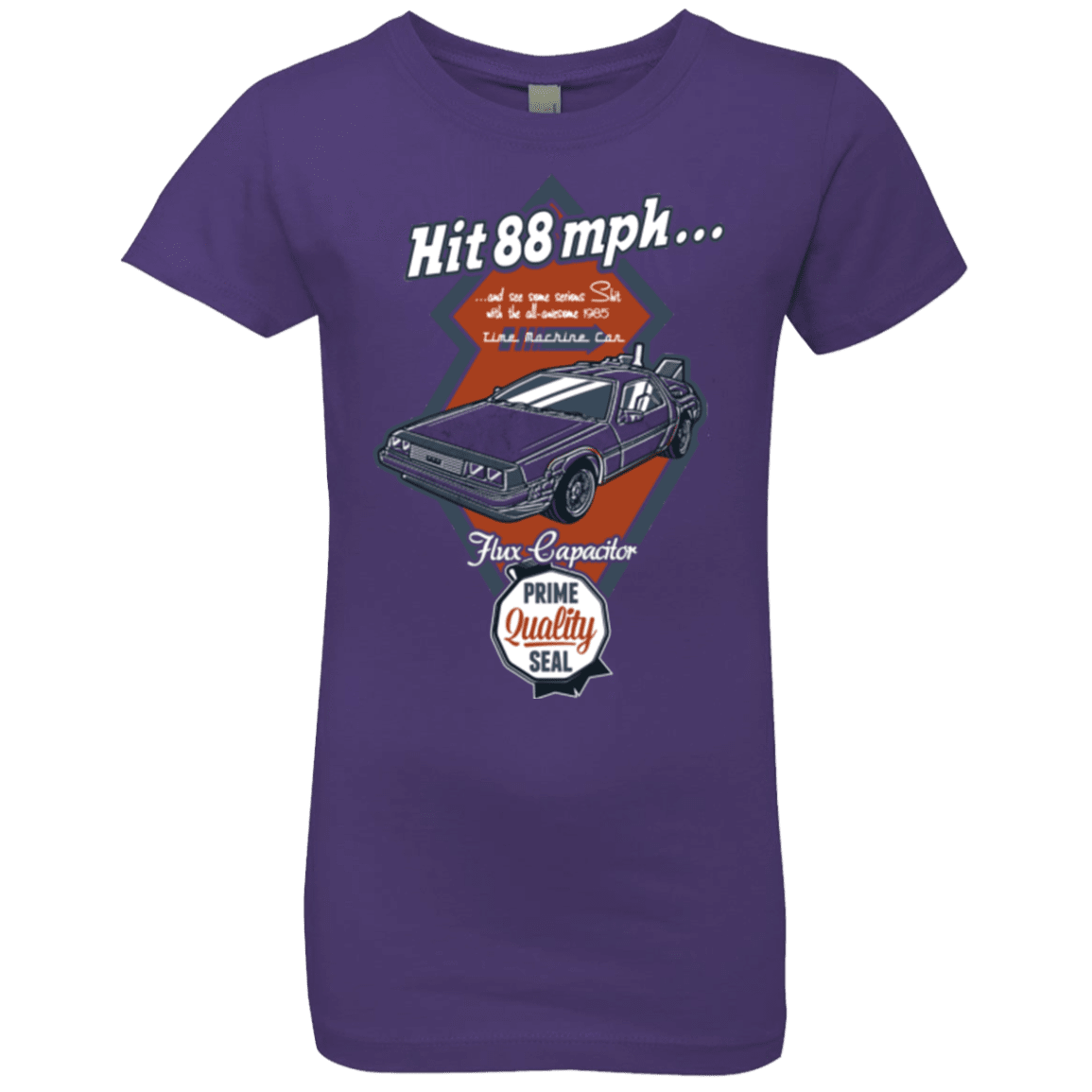 T-Shirts Purple Rush / YXS Time Machine Car Girls Premium T-Shirt