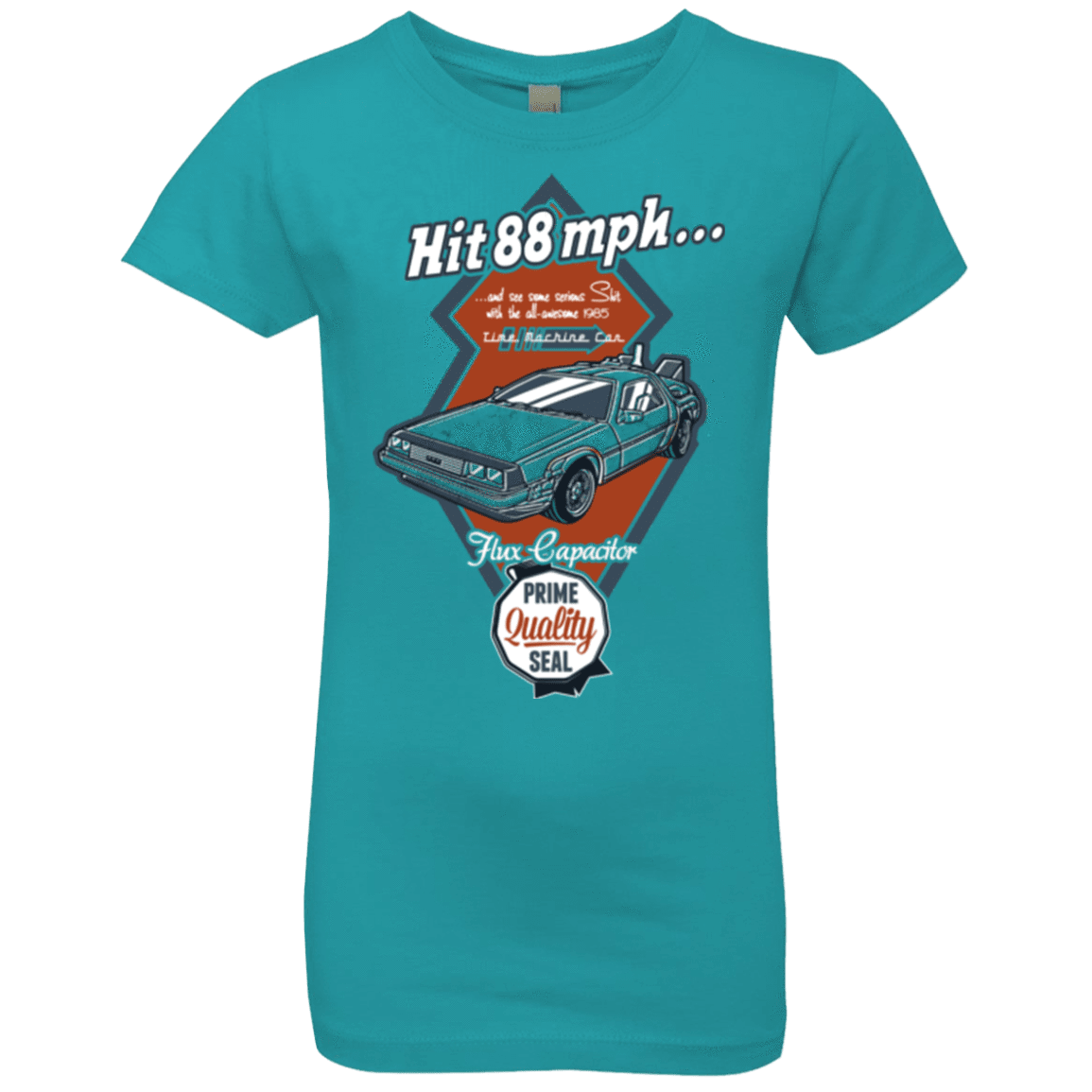 T-Shirts Tahiti Blue / YXS Time Machine Car Girls Premium T-Shirt