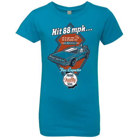 T-Shirts Turquoise / YXS Time Machine Car Girls Premium T-Shirt