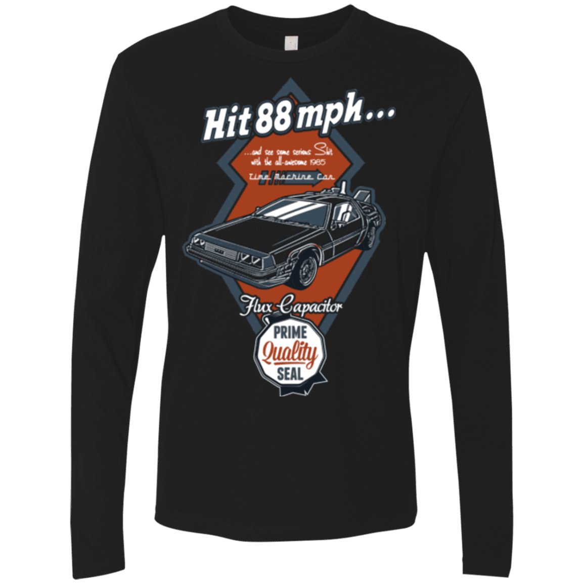 T-Shirts Black / Small Time Machine Car Men's Premium Long Sleeve