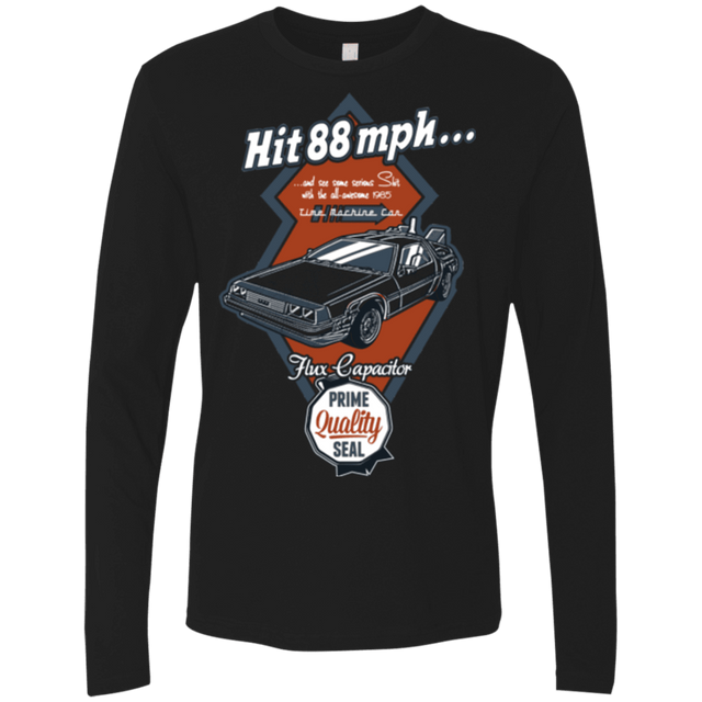 T-Shirts Black / Small Time Machine Car Men's Premium Long Sleeve