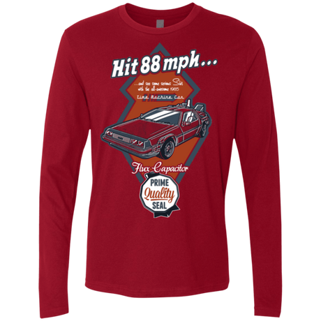 T-Shirts Cardinal / Small Time Machine Car Men's Premium Long Sleeve