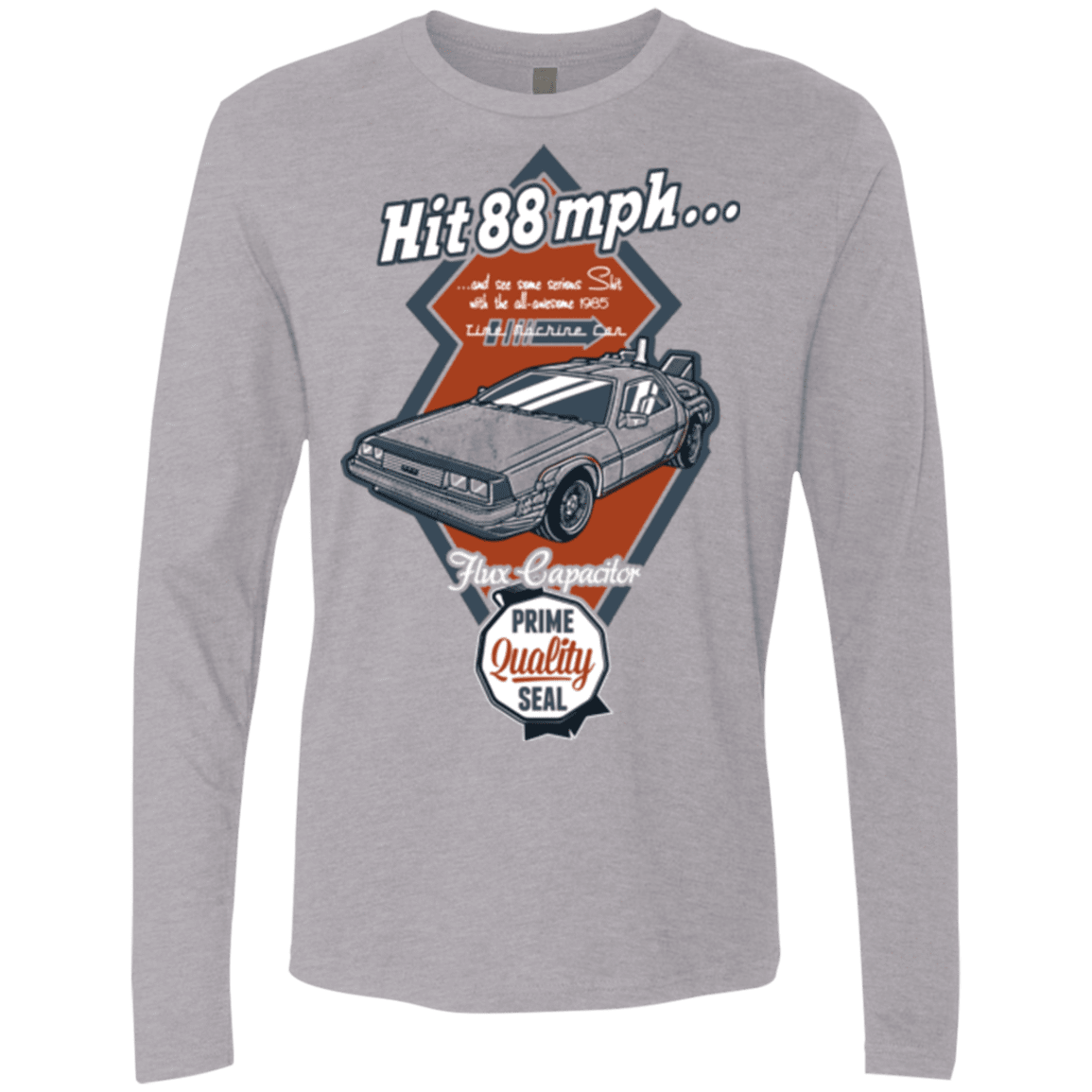 T-Shirts Heather Grey / Small Time Machine Car Men's Premium Long Sleeve