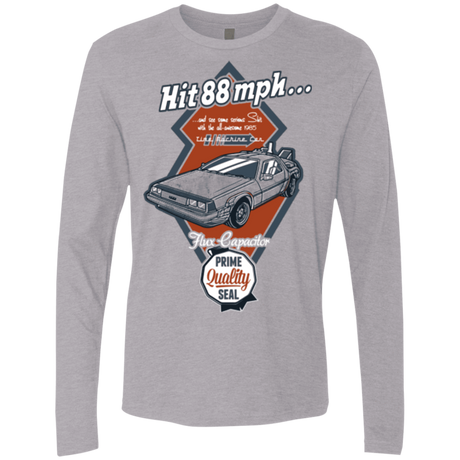 T-Shirts Heather Grey / Small Time Machine Car Men's Premium Long Sleeve
