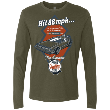 T-Shirts Military Green / Small Time Machine Car Men's Premium Long Sleeve