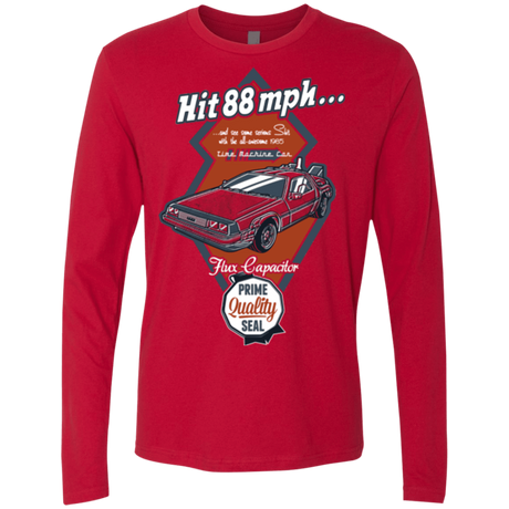 T-Shirts Red / Small Time Machine Car Men's Premium Long Sleeve