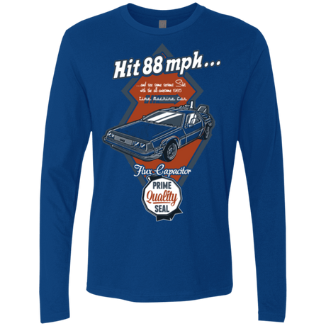 T-Shirts Royal / Small Time Machine Car Men's Premium Long Sleeve