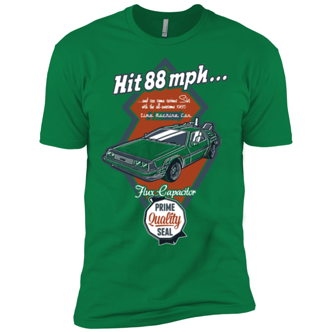 T-Shirts Kelly Green / X-Small Time Machine Car Men's Premium T-Shirt