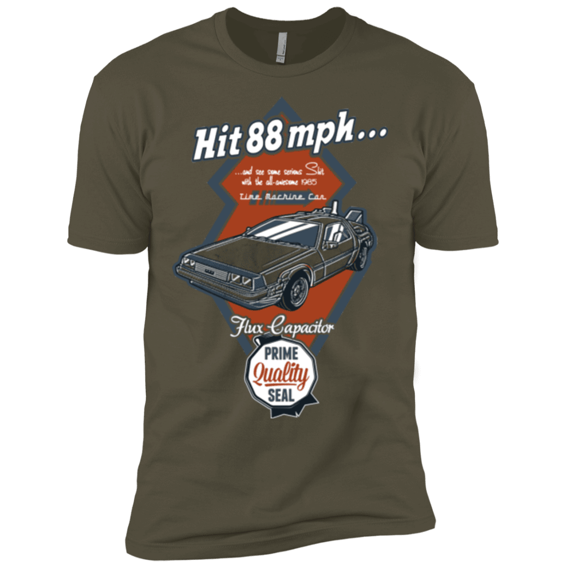 T-Shirts Military Green / X-Small Time Machine Car Men's Premium T-Shirt