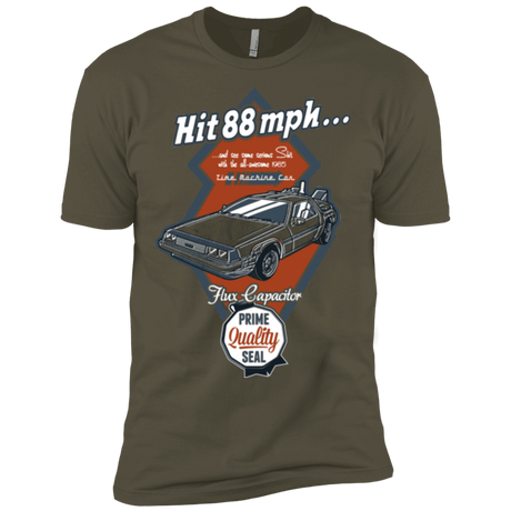 T-Shirts Military Green / X-Small Time Machine Car Men's Premium T-Shirt