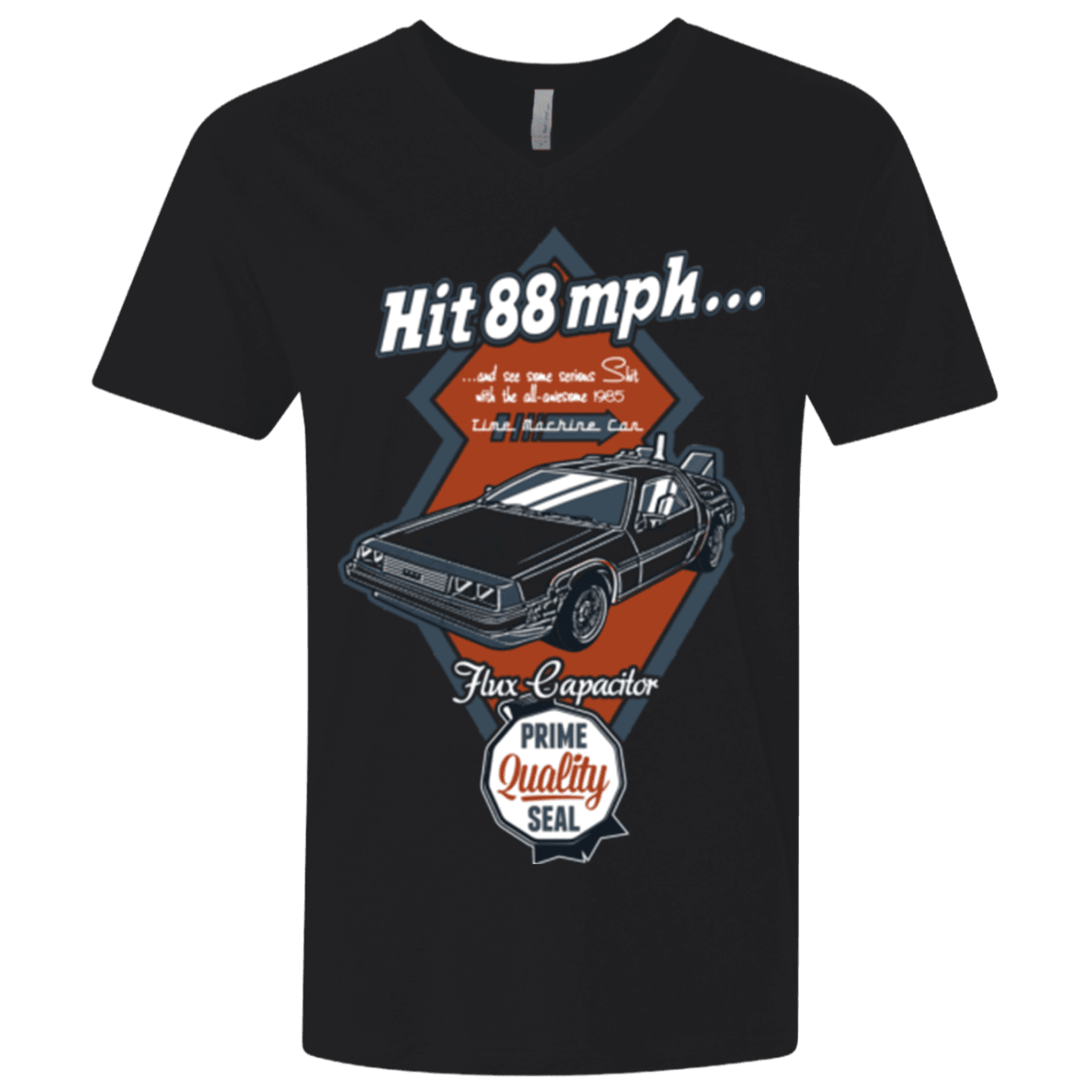 T-Shirts Black / X-Small Time Machine Car Men's Premium V-Neck