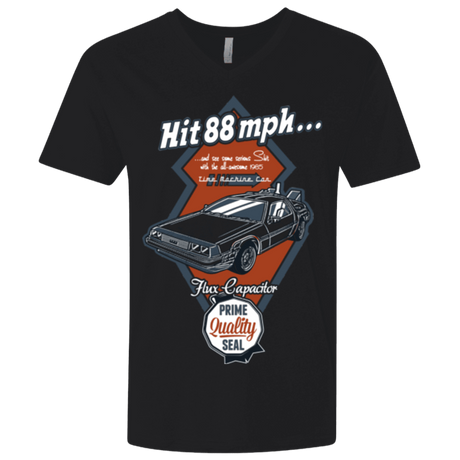 T-Shirts Black / X-Small Time Machine Car Men's Premium V-Neck