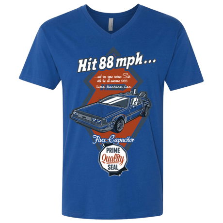 T-Shirts Royal / X-Small Time Machine Car Men's Premium V-Neck