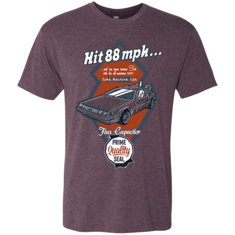 T-Shirts Vintage Purple / Small Time Machine Car Men's Triblend T-Shirt