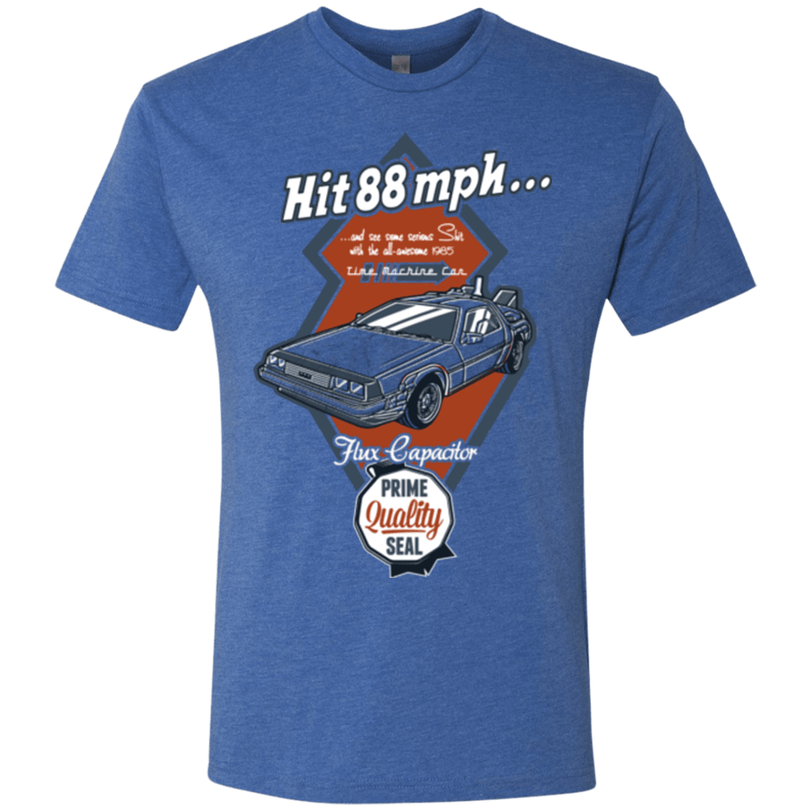 T-Shirts Vintage Royal / Small Time Machine Car Men's Triblend T-Shirt