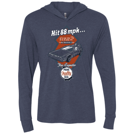 T-Shirts Vintage Navy / X-Small Time Machine Car Triblend Long Sleeve Hoodie Tee