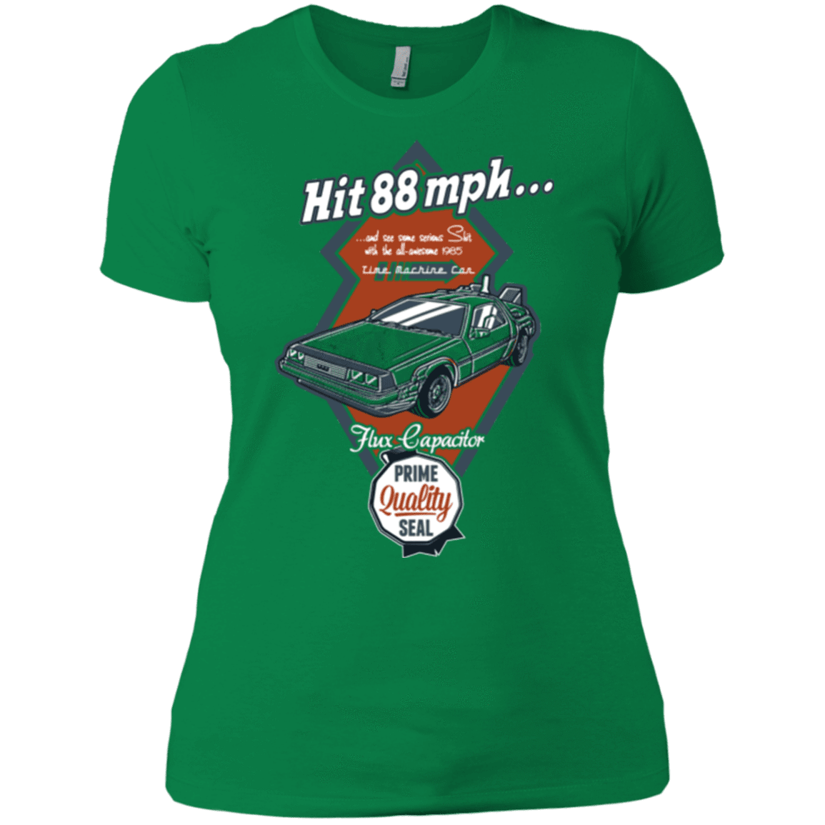 T-Shirts Kelly Green / X-Small Time Machine Car Women's Premium T-Shirt