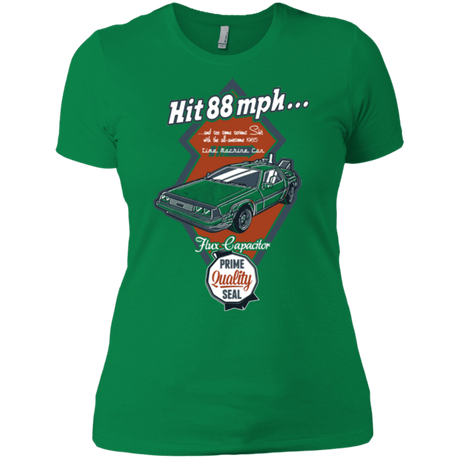 T-Shirts Kelly Green / X-Small Time Machine Car Women's Premium T-Shirt