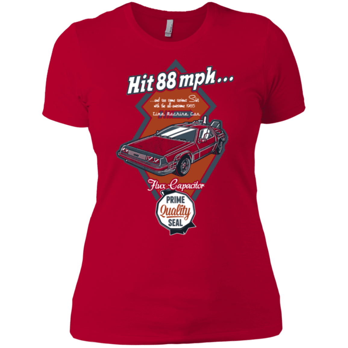 T-Shirts Red / X-Small Time Machine Car Women's Premium T-Shirt