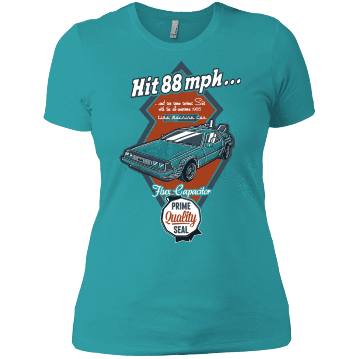 T-Shirts Tahiti Blue / X-Small Time Machine Car Women's Premium T-Shirt