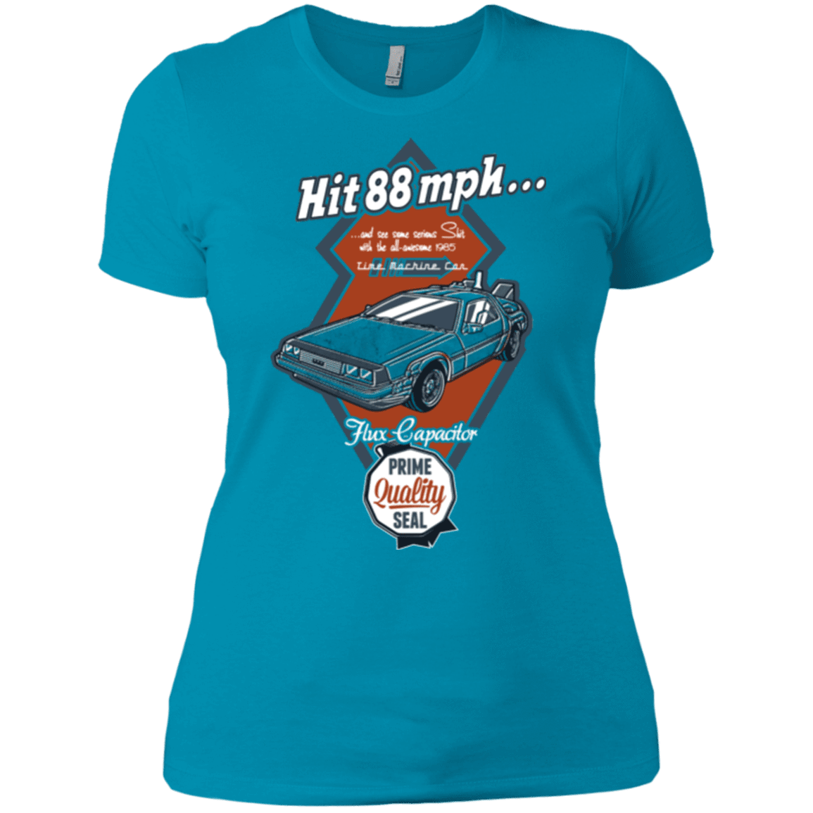 T-Shirts Turquoise / X-Small Time Machine Car Women's Premium T-Shirt