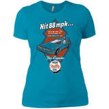 T-Shirts Turquoise / X-Small Time Machine Car Women's Premium T-Shirt