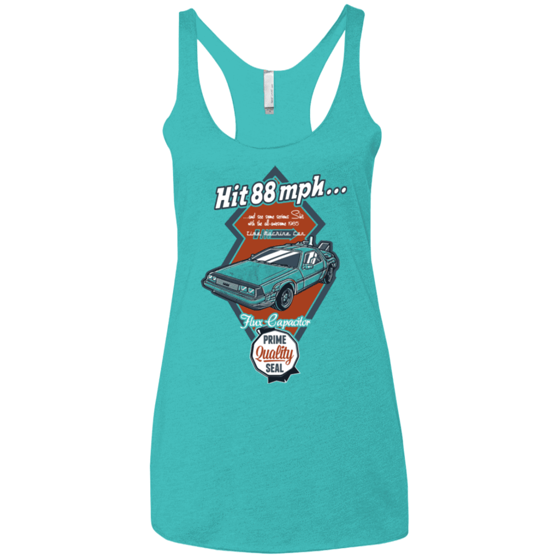 T-Shirts Tahiti Blue / X-Small Time Machine Car Women's Triblend Racerback Tank