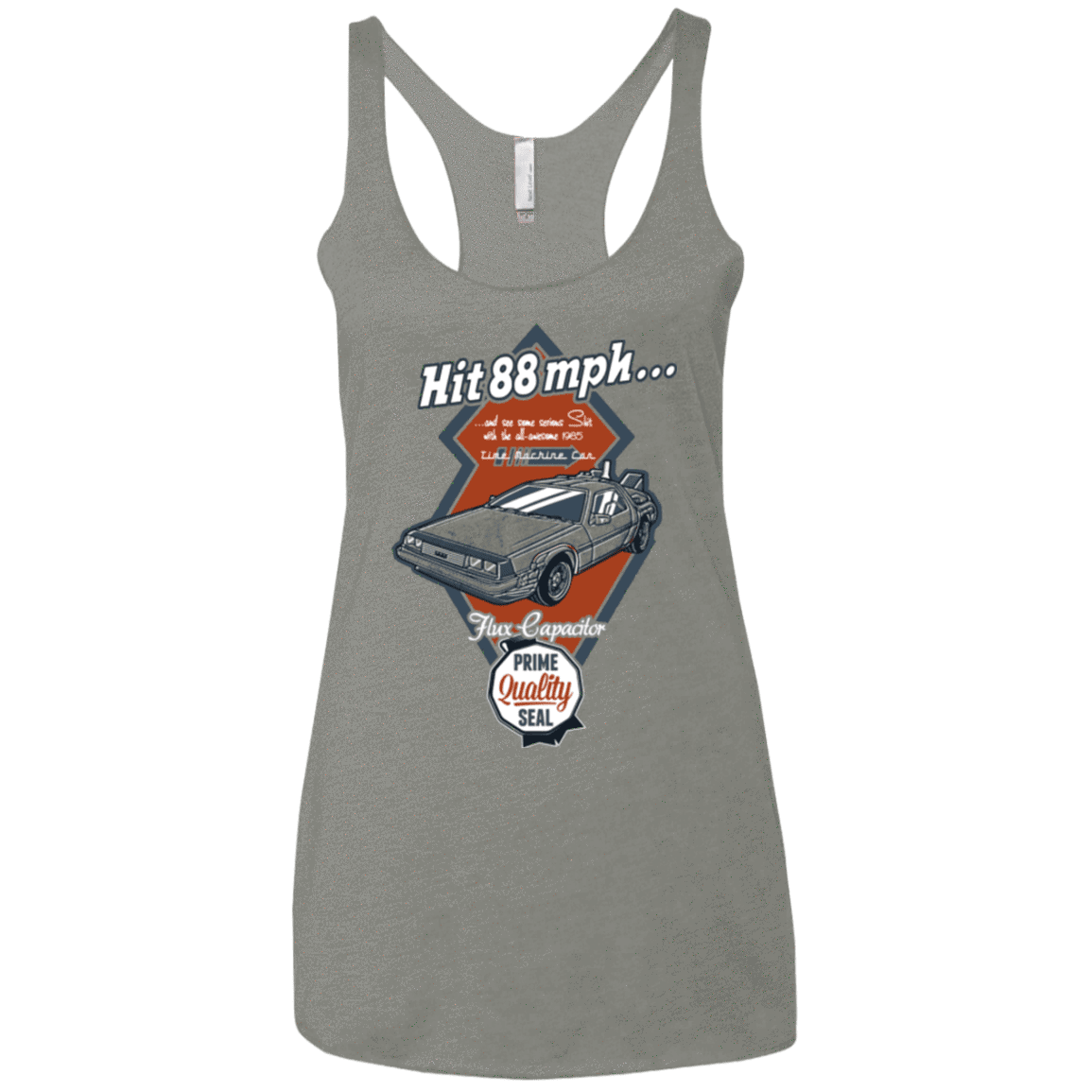 T-Shirts Venetian Grey / X-Small Time Machine Car Women's Triblend Racerback Tank