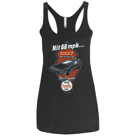 T-Shirts Vintage Black / X-Small Time Machine Car Women's Triblend Racerback Tank