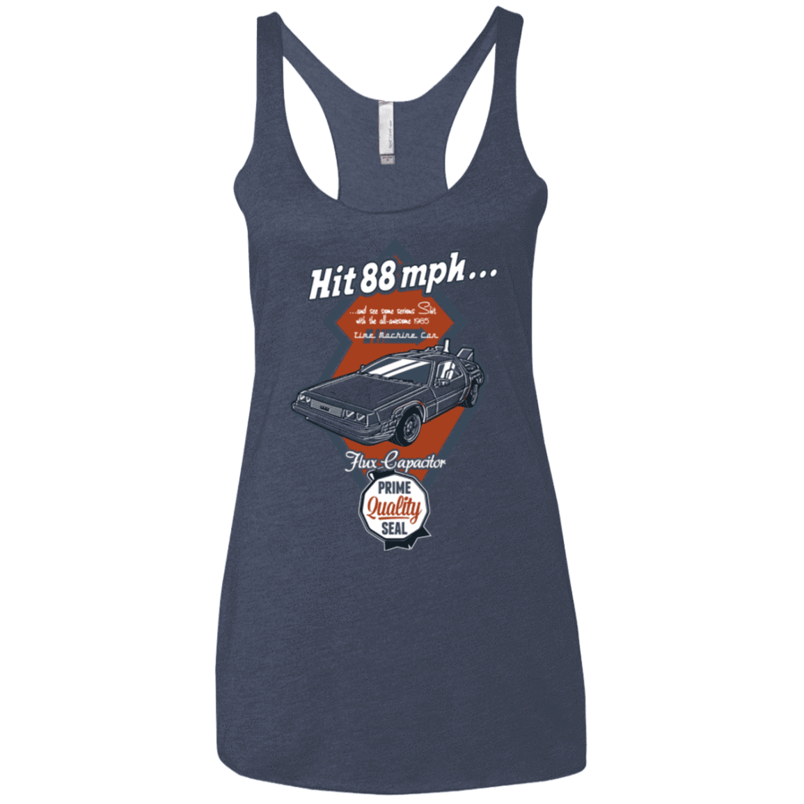 T-Shirts Vintage Navy / X-Small Time Machine Car Women's Triblend Racerback Tank