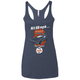 T-Shirts Vintage Navy / X-Small Time Machine Car Women's Triblend Racerback Tank