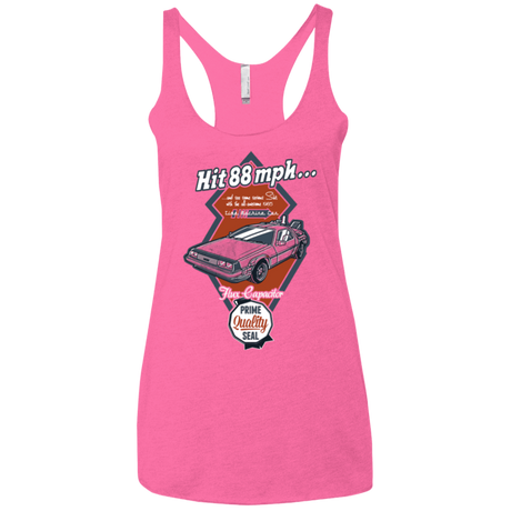 T-Shirts Vintage Pink / X-Small Time Machine Car Women's Triblend Racerback Tank