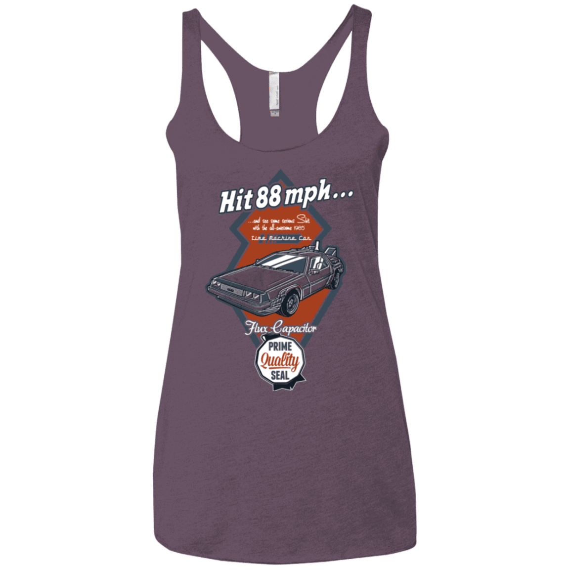 T-Shirts Vintage Purple / X-Small Time Machine Car Women's Triblend Racerback Tank