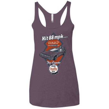 T-Shirts Vintage Purple / X-Small Time Machine Car Women's Triblend Racerback Tank
