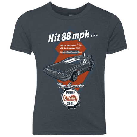 T-Shirts Vintage Navy / YXS Time Machine Car Youth Triblend T-Shirt