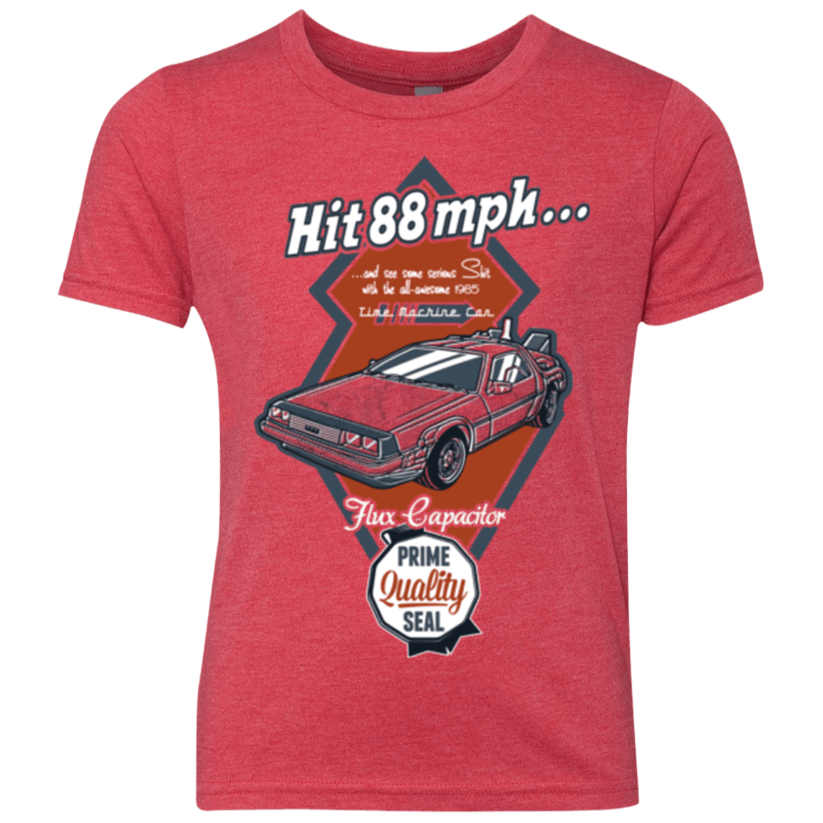 T-Shirts Vintage Red / YXS Time Machine Car Youth Triblend T-Shirt