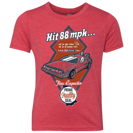 T-Shirts Vintage Red / YXS Time Machine Car Youth Triblend T-Shirt