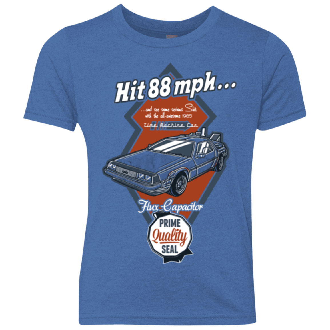 T-Shirts Vintage Royal / YXS Time Machine Car Youth Triblend T-Shirt