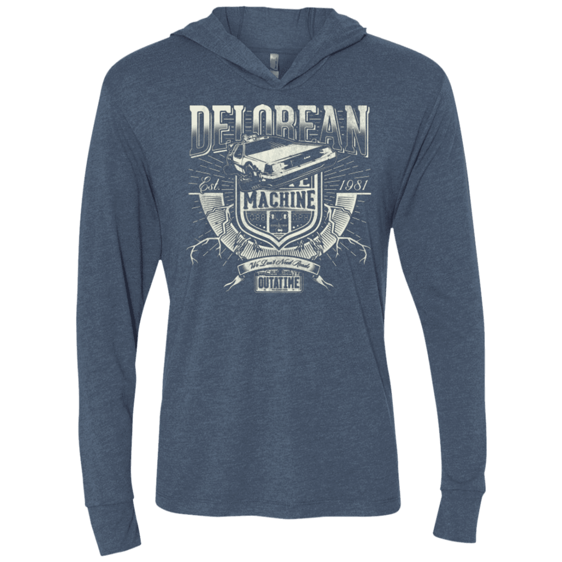 T-Shirts Indigo / X-Small Time Machine Triblend Long Sleeve Hoodie Tee