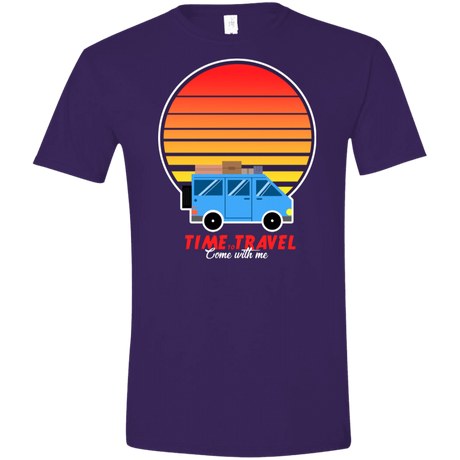 T-Shirts Purple / S Time to Travel Men's Semi-Fitted Softstyle