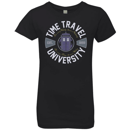 T-Shirts Black / YXS Time Travel University Girls Premium T-Shirt