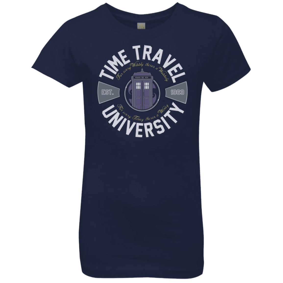 T-Shirts Midnight Navy / YXS Time Travel University Girls Premium T-Shirt