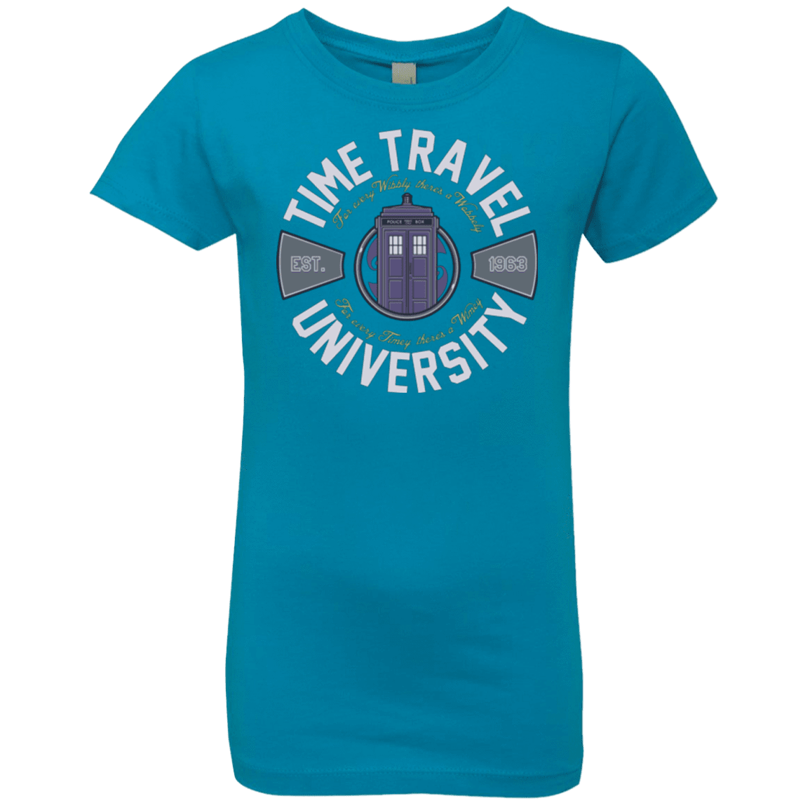 T-Shirts Turquoise / YXS Time Travel University Girls Premium T-Shirt