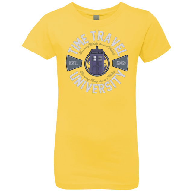 T-Shirts Vibrant Yellow / YXS Time Travel University Girls Premium T-Shirt