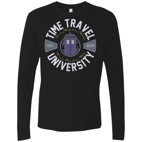 T-Shirts Black / Small Time Travel University Men's Premium Long Sleeve