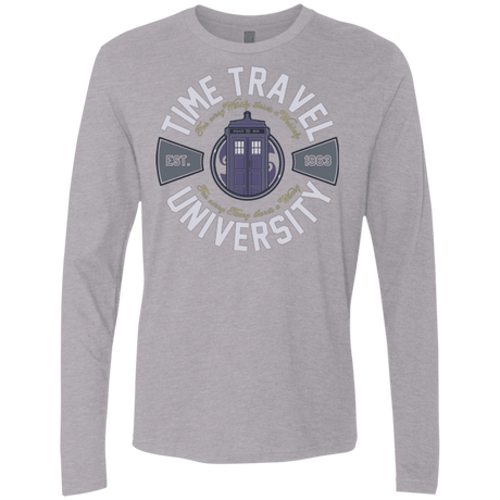 T-Shirts Heather Grey / Small Time Travel University Men's Premium Long Sleeve