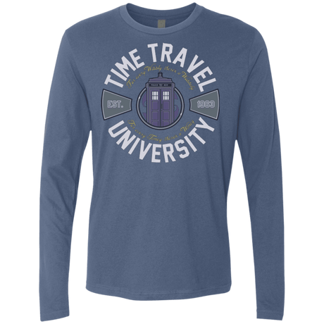 T-Shirts Indigo / Small Time Travel University Men's Premium Long Sleeve