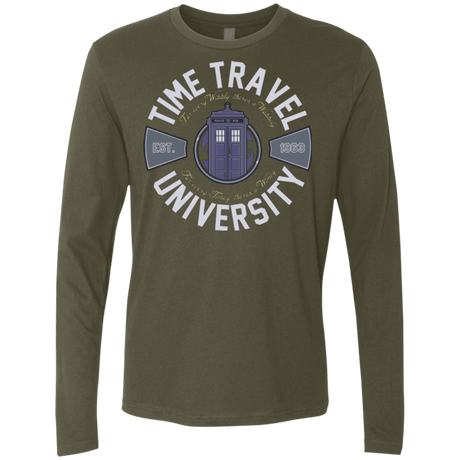 T-Shirts Military Green / Small Time Travel University Men's Premium Long Sleeve